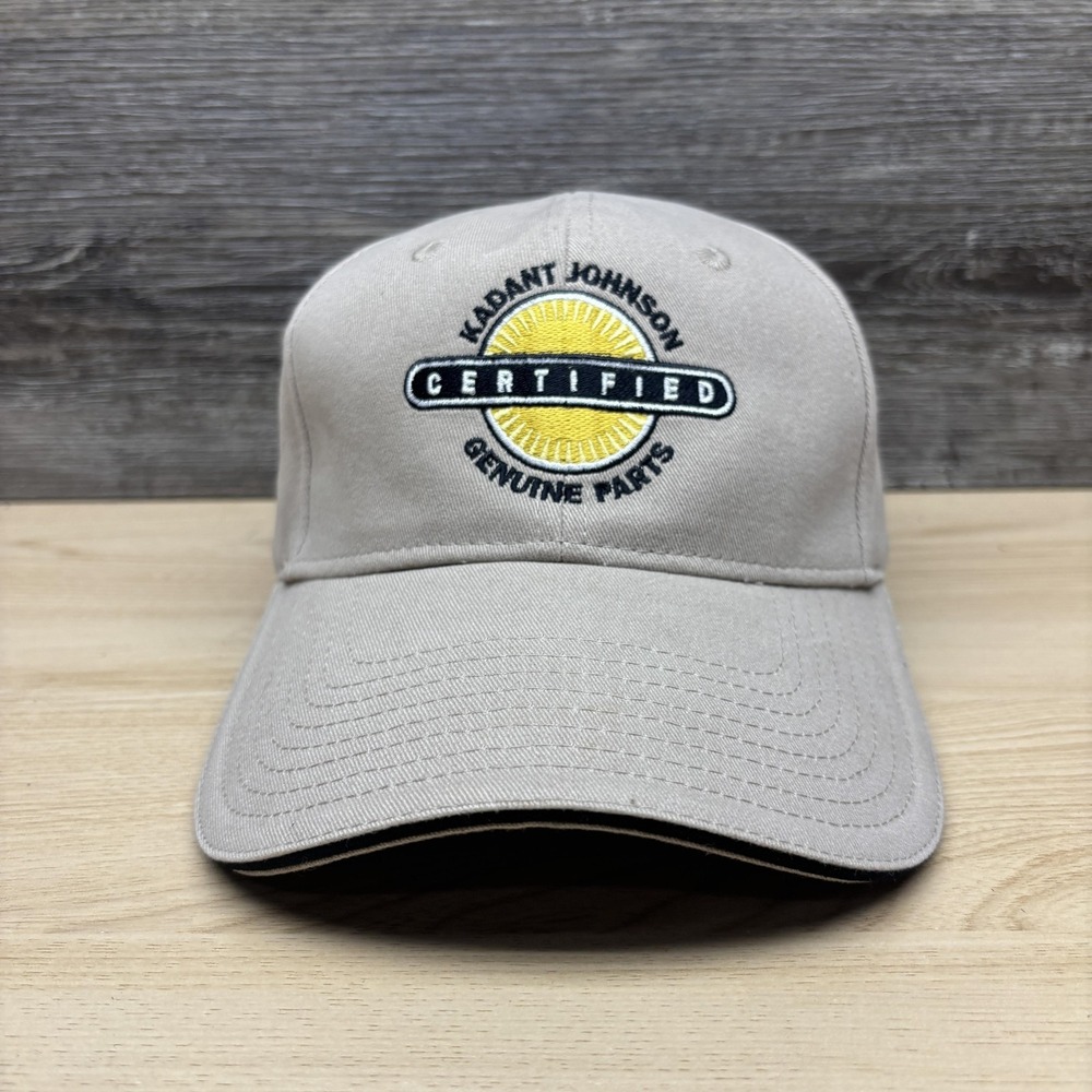 Kadant Johnson Certified Genuine Parts Hat Cap Strap Back Beige Embroidered Mens